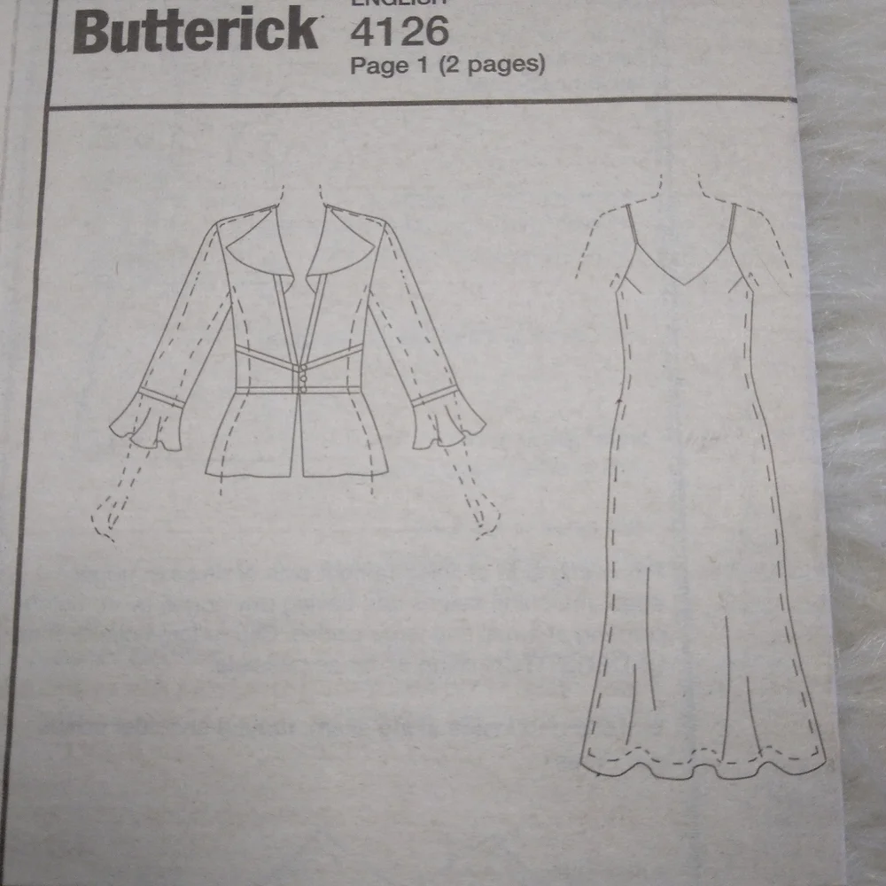 BUTTERICK B4126 SZ 12-16 Misses Unlined Jacket & Lined A-line Dress